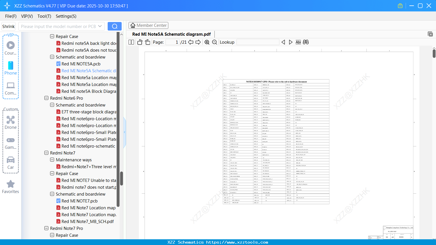 Xiaomi Redmi Note5A Schematic Diagram